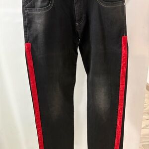 Verri Milano 32x32 Black and Red Striped Men’s Jeans Regular Fit Brand New